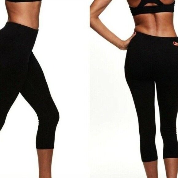 Satva Women's XS Cassie Capri Black Organic Cotton New - Picture 1 of 8